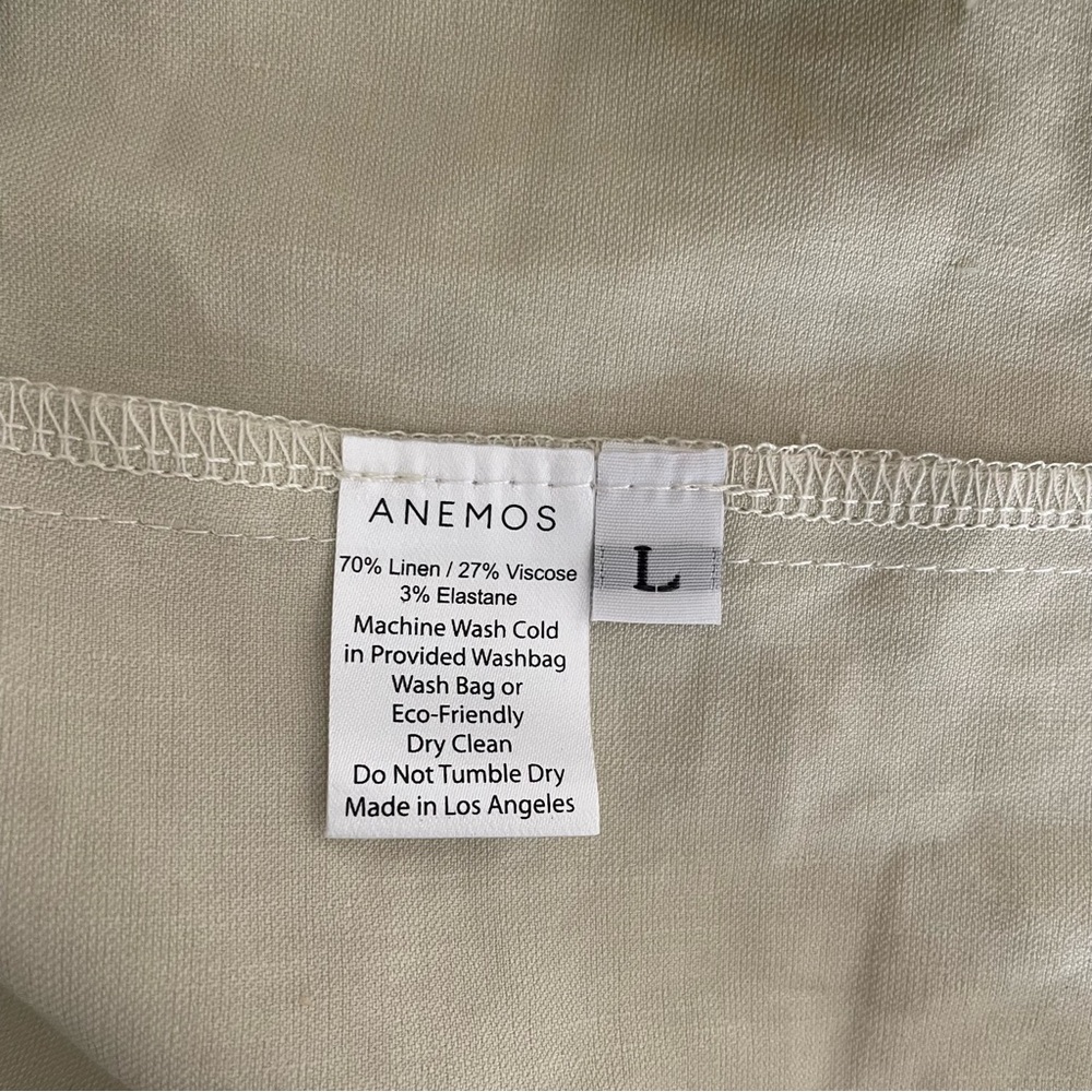 Anemos the tortoise Cream linen Backless summer spaghetti strap Dress midi‎ - Picture 7 of 7